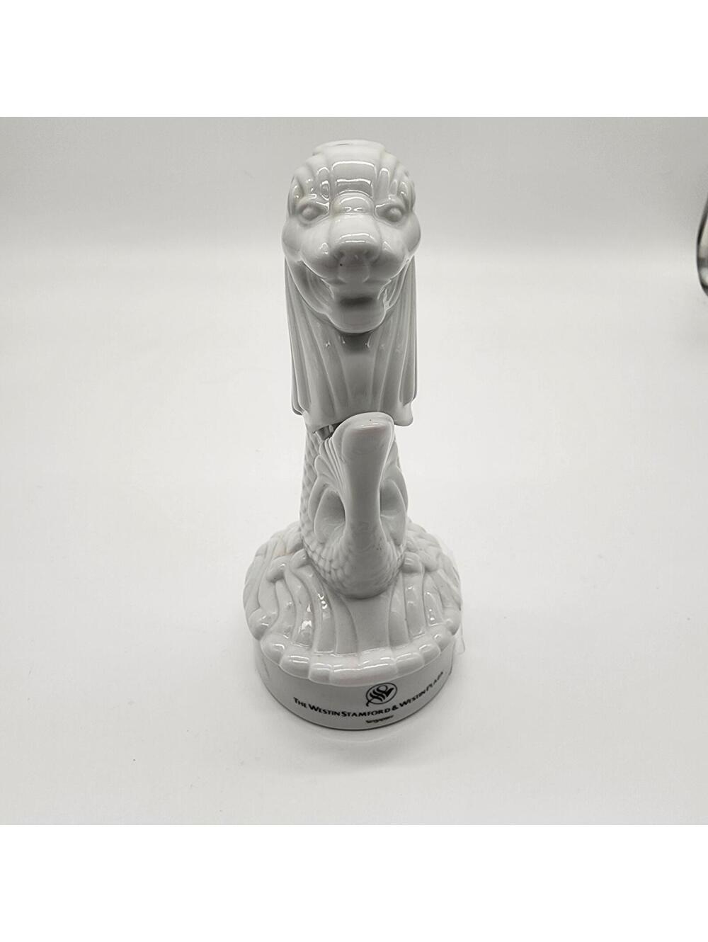 Rare Westin Hotel Singapore Merlion Porcelain Decanter – 8” Sake Bottle Souvenir